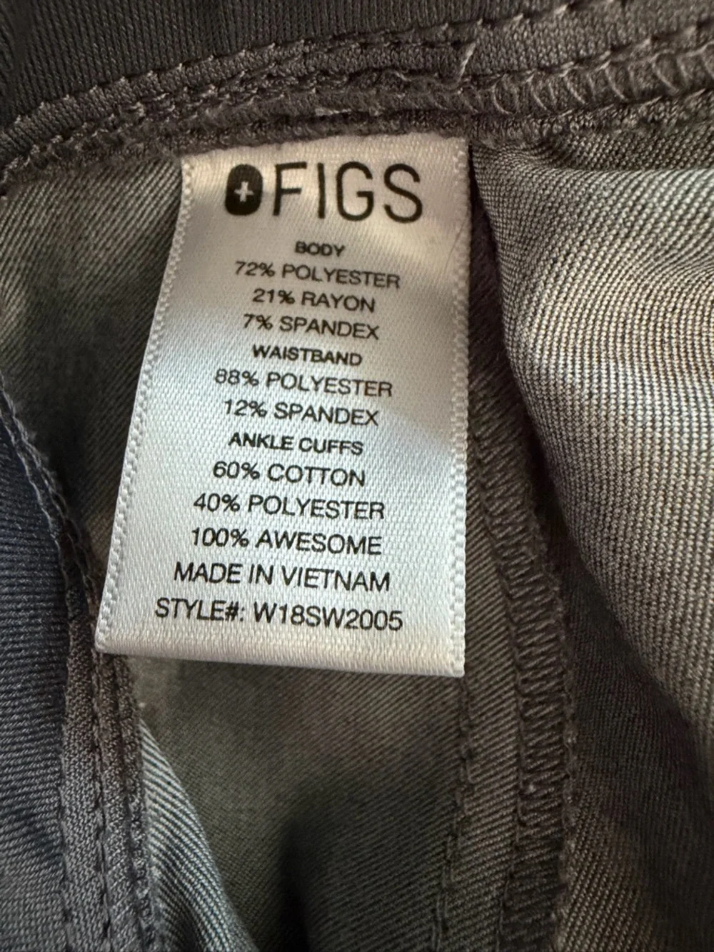 FIGS SET! Gray Catarina Scrub Top & Zamora Jogger Pants M 36508 - Picture 14 of 15